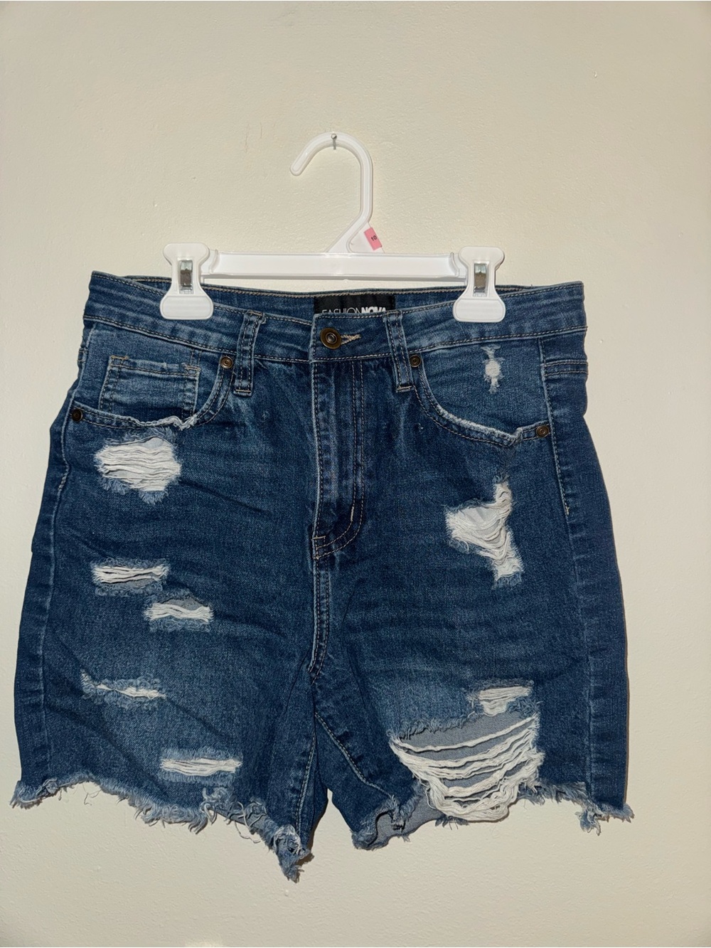 Like new, Fashion Nova, high rise Jean shorts, size 7